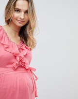 Thumbnail for your product : Mama Licious Mamalicious frill mini tea dress in pink