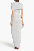 Thumbnail for your product : Rhea Costa Ruched glittered jersey gown
