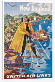 'New England - United Airlines II' Vintage Advertisement on Canvas