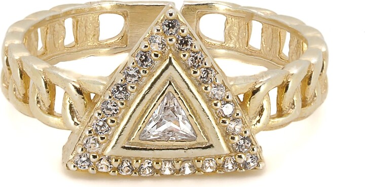 Ebru Jewelry Gold Vermeil Diamond Ring - Gold