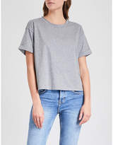 Thumbnail for your product : Claudie Pierlot Take Away knitted cotton-jersey and silk T-shirt
