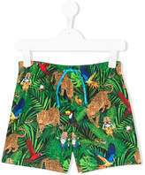 Thumbnail for your product : Dolce & Gabbana Kids jungle print swim shorts