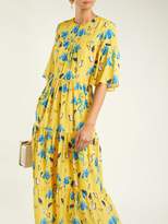 Thumbnail for your product : Borgo de Nor Serena Iris Print Crepe Dress - Womens - Yellow Print