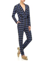Thumbnail for your product : Thakoon Blue Silk Plaid Jumpsuit