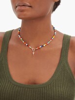 Thumbnail for your product : Diane Kordas Shield Diamond & 14kt Rose-gold Beaded Necklace