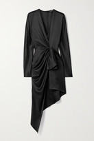 Thumbnail for your product : Cushnie Asymmetric Twist-front Silk-satin Dress - Black