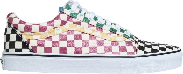 checkered vans with glitter