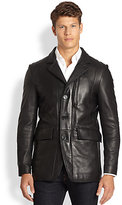Thumbnail for your product : Andrew Marc New York 713 Button & Zip-Front Leather Jacket