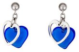 Thumbnail for your product : Lalique Crystal Double Heart Drop Earrings