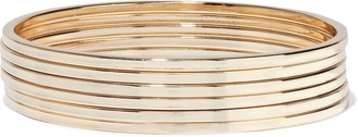 Kenneth Jay Lane Set Of Six Gold-plated Bangles
