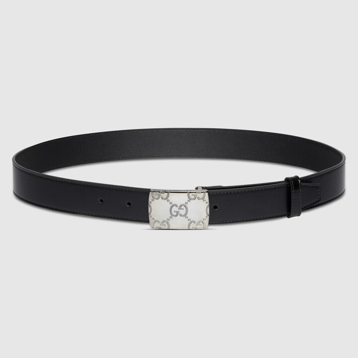 Belt with rectangular buckle