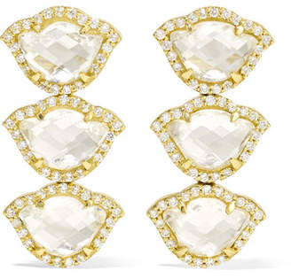 Amrapali Nalika Lotus 18-karat Gold, Topaz And Diamond Earrings - one size