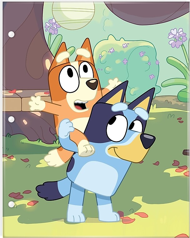 Innovative Designs Bluey 3-Hole Punched 2 Pocket Portfolio Folder, Multicolored (719160BLU-SA)