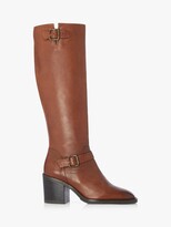 Thumbnail for your product : Dune Trelis Leather Double Buckle Block Heel Knee High Boots
