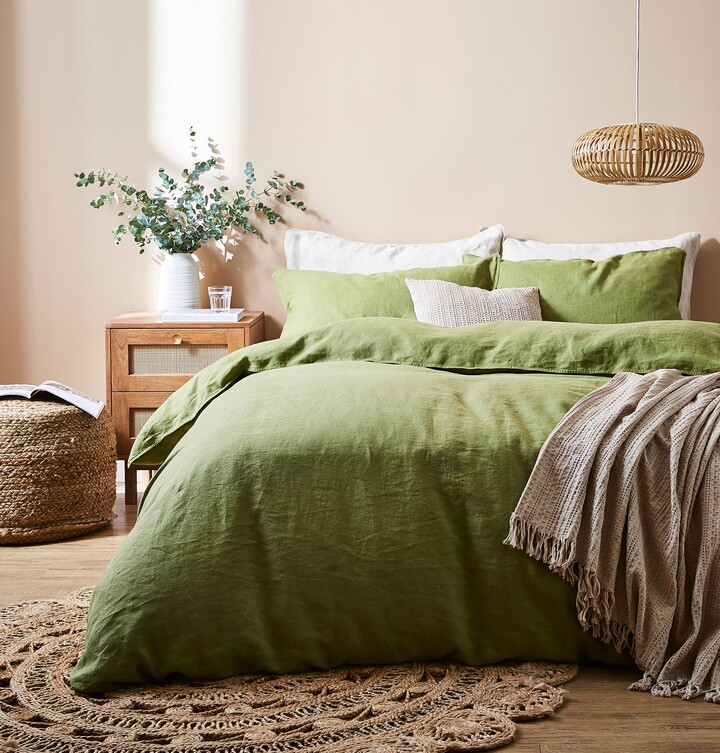 Dunelm Linen Duvet Cover Set Olive ShopStyle