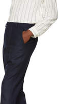 Thumbnail for your product : Ami Alexandre Mattiussi Navy Wool Carrot Trousers