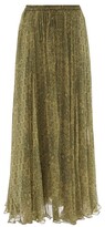 Thumbnail for your product : Mes Demoiselles Cezanne Tile-print Gauze Maxi Skirt - Green Multi