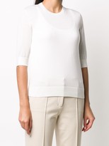 Thumbnail for your product : Dorothee Schumacher 3/4 Sleeves Crew-Neck Pullover