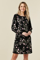 Thumbnail for your product : Wallis PETITE Black Floral Print Swing Dress