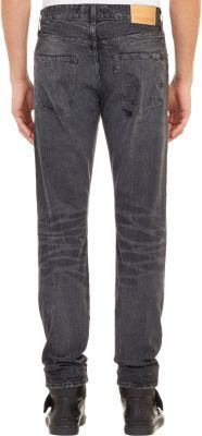 Levi's Made & Crafted Distressed Needle-Fit Jeans-Black