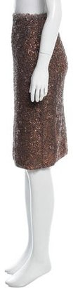 Fendi Metallic Textured Pencil Skirt