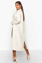 Thumbnail for your product : boohoo Herringbone Wool Look Button Through Coat