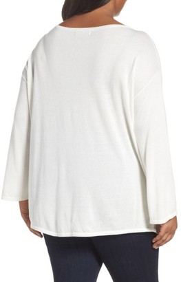 Sejour Plus Size Women's Drop Shoulder Sweatshirt