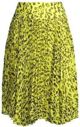 Nanette Lepore Leopard Print Pleated Skirt