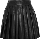 Thumbnail for your product : Alice + Olivia Pleated leather mini skirt