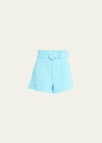 Thumbnail for your product : Cinq à Sept Aldi Belted High-Rise Stitched Shorts