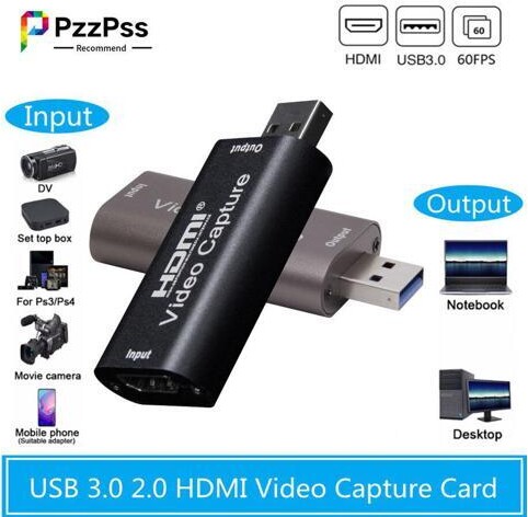 Misskit Video Capture Card USB 2.0 3.0 HDMI Video Grabber Record Box for PS4 Game DVD Camcorder Camera Recording Live Streaming