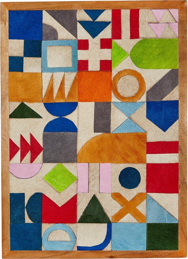 Tozai Two's Company Abstracts Vibrant Color Patchwork Wall Art