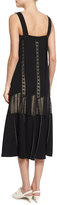 Thumbnail for your product : Derek Lam Sleeveless Embroidered-Lace Midi Dress, Black