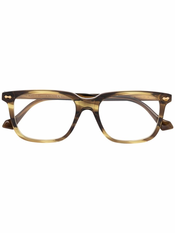 Gucci Eyewear Tortoise-Shell Square Eyeglasses - ShopStyle