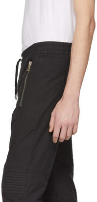Balmain Black Quilted Drawstring Trousers