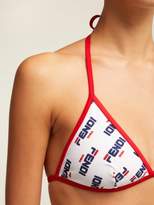 Thumbnail for your product : Fendi Mania Logo Print Triangle Bikini - Womens - White