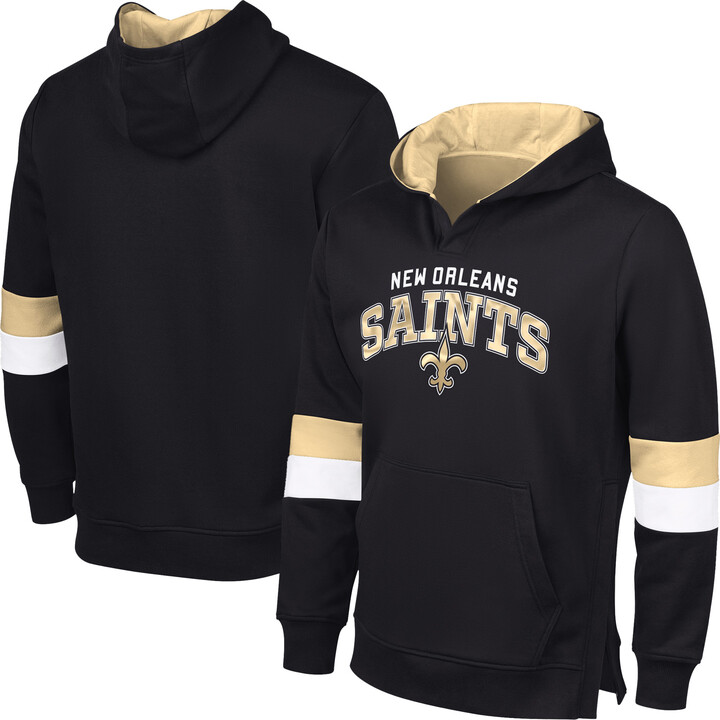 Men's G-III Sports by Carl Banks Black/Gold New Orleans Saints Adaptive Faceoff Pullover Hoodie