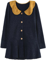 Thumbnail for your product : Navy Contrast-Collar Peplum Cardigan - Toddler & Girls
