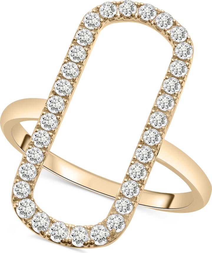 Wrapped in Love Diamond Open Rectangle Statement Ring (1/2 ct. t.w.) in 14k Yellow or White Gold, Created for Macy's