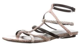 Balenciaga Snakeskin Ankle Strap Sandals