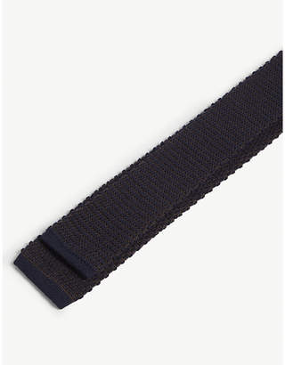 Eleventy Square-end two-tone knitted wool tie