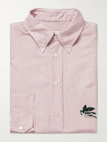 Thumbnail for your product : Etro Button-Down Collar Logo-Embroidered Striped Cotton Shirt - Men - Pink - EU 44