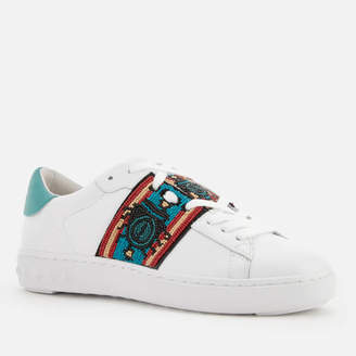 Ash Women's Phantom Nappa Leather Cupsole Trainers - White/Turquoise