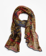 Thumbnail for your product : Brooks Brothers Knot-Print Silk Chiffon Oblong Scarf