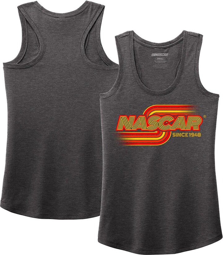 Nascar Women's Heather Charcoal Name Number Racer Back Tri-Blend Tank Top