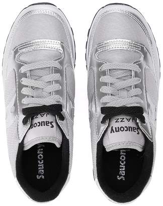 Saucony Jazz Silver Metalleather And Fabric Sneaker