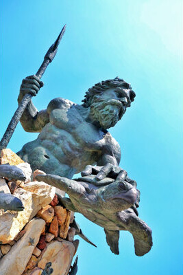 Ebern Designs Neptune Statue by Maria_812 - Print