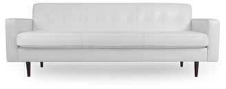 Corrigan Studio Mickey 85" Wide Genuine Leather Square Arm Sofa Upholstery Color: White Genuine Leather