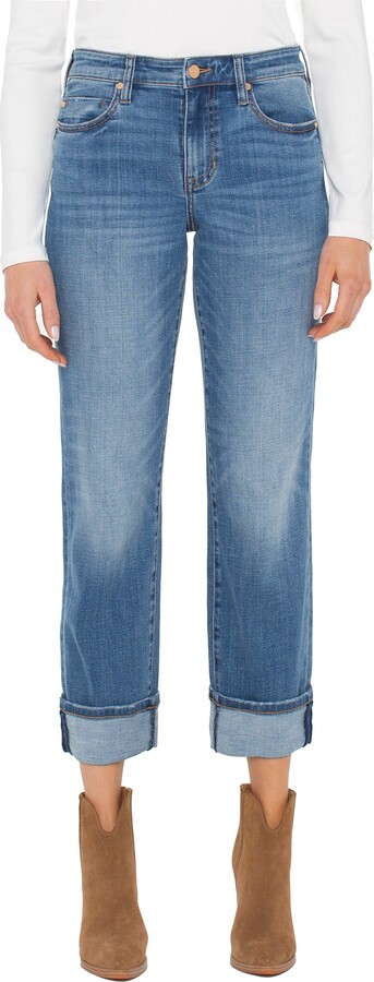 Liverpool Los Angeles Marley High Waist Cuff Girlfriend Jeans