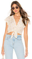 Thumbnail for your product : Chaser Flutter Sleeve Button Down Shirttail Blouse